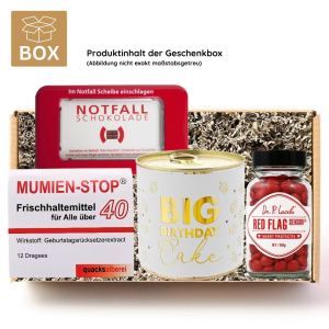 Geschenkbox zum 40. Geburtstag – Lustiges Überlebenspaket (Set 3)