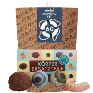 Geschenktüte zum 60. Geburtstag – Lustiges Überlebenspaket (Set 3)
