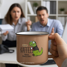 Becher „Erst Kaffee, dann Realität!“