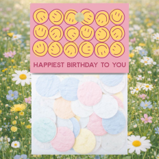 Blumensamenkonfetti „Happiest Birthday to you“ - Kleiner Blumenstrauß Ersatz
