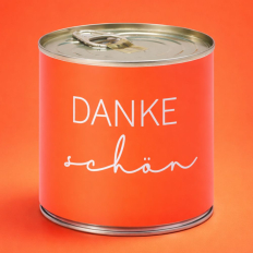 Cancake – Kuchen in der Dose „Dankeschön“ - neon orange (Brownie)