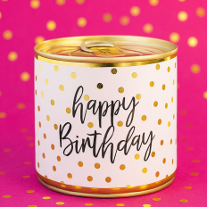 Cancake – Kuchen in der Dose „Happy Birthday“ – Dots (Zitronenkuchen)