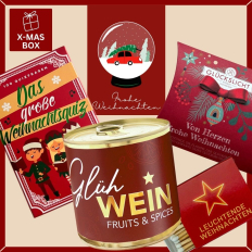 Gefüllte Geschenkbox Weihnachten – Ausgefallenes Weihnachtsgeschenk (Schneekugel – Set 7)
