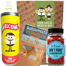 Geschenktüte Willkommen zurück – „Schön, dass du wieder da bist!“ (Set 3)