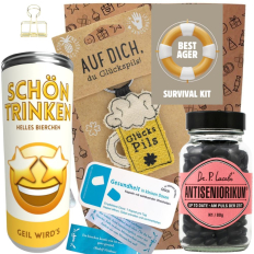 Geschenktüte Geburtstag – Geburtstagsgeschenk „Best Ager Survival Kit“ (Set 2)