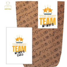 Geschenktüte + Grußkarte für Mitarbeiter „The Best Team“