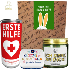Geschenktüte lustige Aufmunterung „Hold the ears stiff!“ (Set 14)