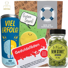 Geschenktüte Onboarding – Geschenk zum neuen Job „Survival Kit“ (Set 1)