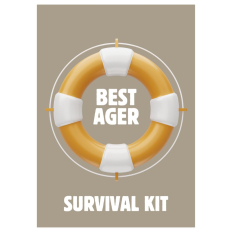 Minicard für Ü50 Geburtstage „Best Ager Survival Kit“