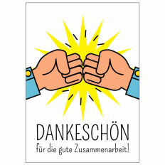 Minicard Mitarbeitergeschenk „Dankeschön für die gute Zusammenarbeit“