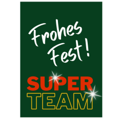 Minicard für Mitarbeiter „Frohes Fest Super Team“