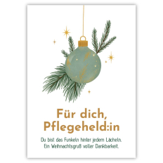 Minicard Weihnachten – Weihnachtskärtchen für Pflegekräfte / Pflegeheld:in