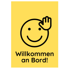 Minicard Onboarding „Willkommen an Bord!“