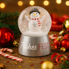 Schneekugel Frohe Fest - Schneemann